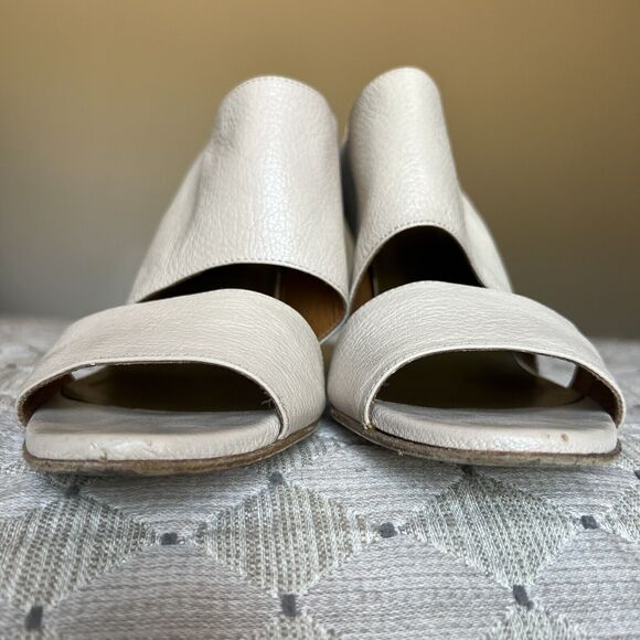 Chloe Estel Tan Leather Wedge Slingback Sandals Gold Accent Women’s EU 38 US 7.5 - Picture 9 of 16